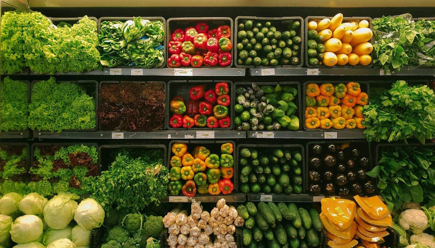 Fresh vegetables on display